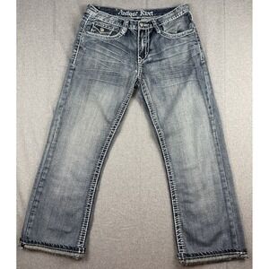 Antique Rivet Men's Blue Denim Jeans 30x32 Straight Regular Fit Light Wash